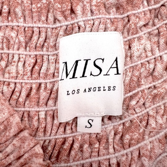 NWOT NEW MISA Off-Shoulder Mini Boho Cinched Cottagecore Sundress Sleeves S - Picture 6 of 13